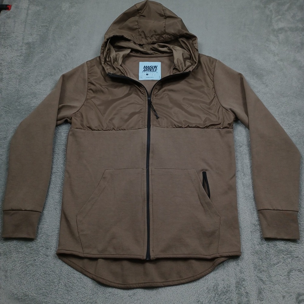 Maison Article Jacket Mens Medium Brown Particle USA Hooded Modern